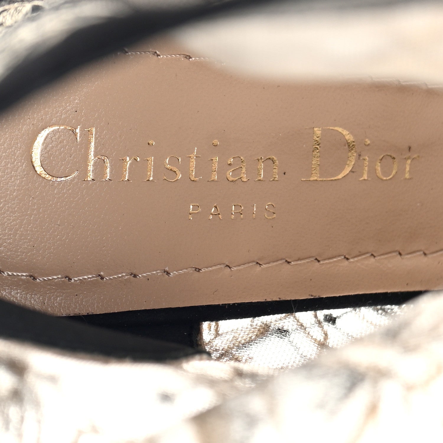 Christian Dior Suede Lurex Butterfly Embroidered Naughtily-D Heeled Ankle Boots 37 Black Gold 8 of 11