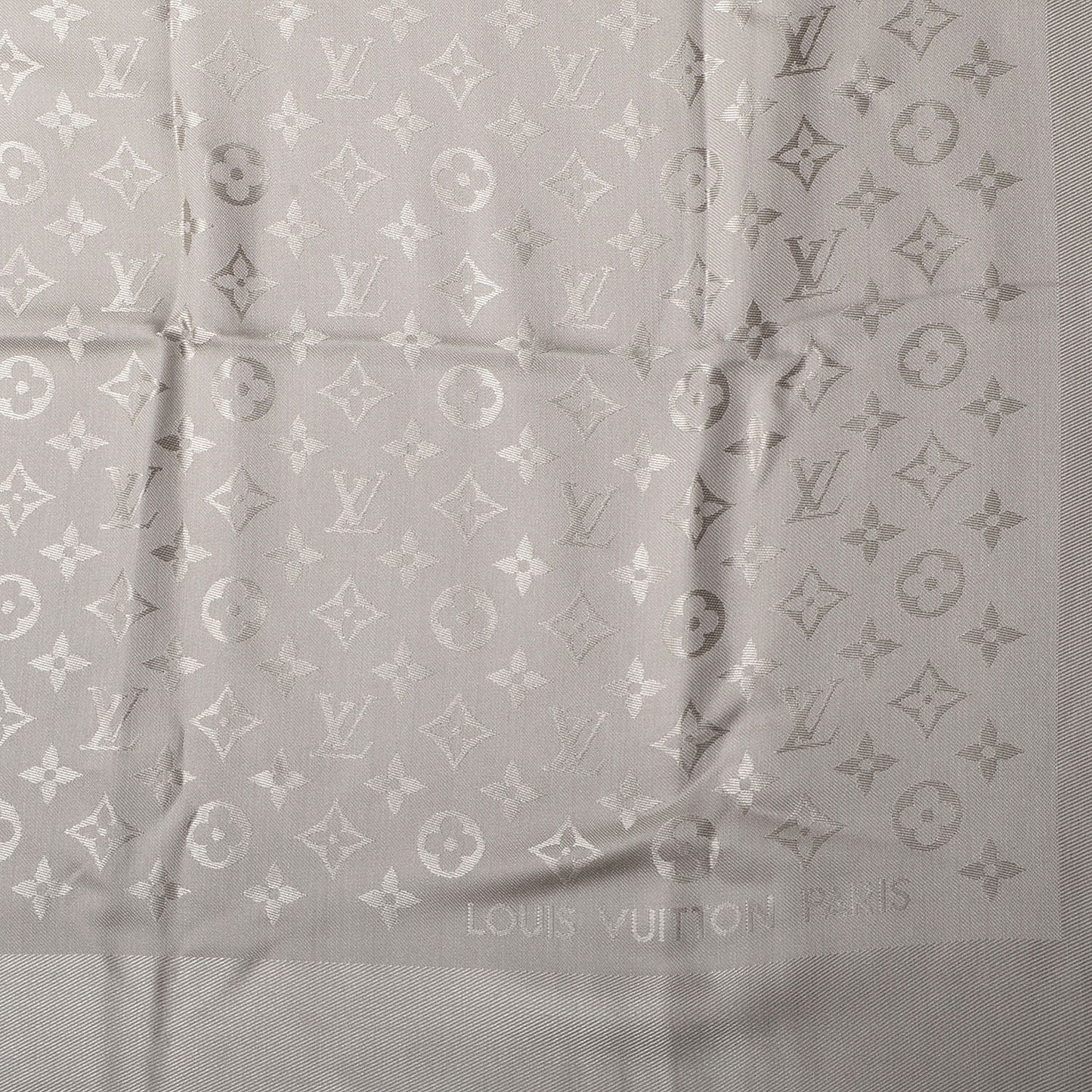 Silk Wool Monogram Shawl Beige