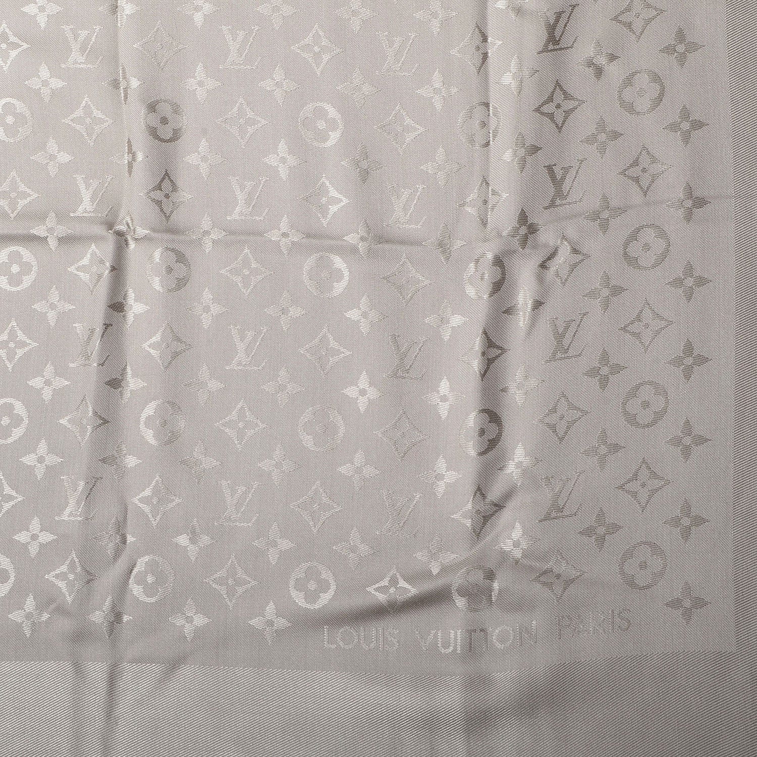 Louis Vuitton Silk Wool Monogram Shawl Beige 4 of 5