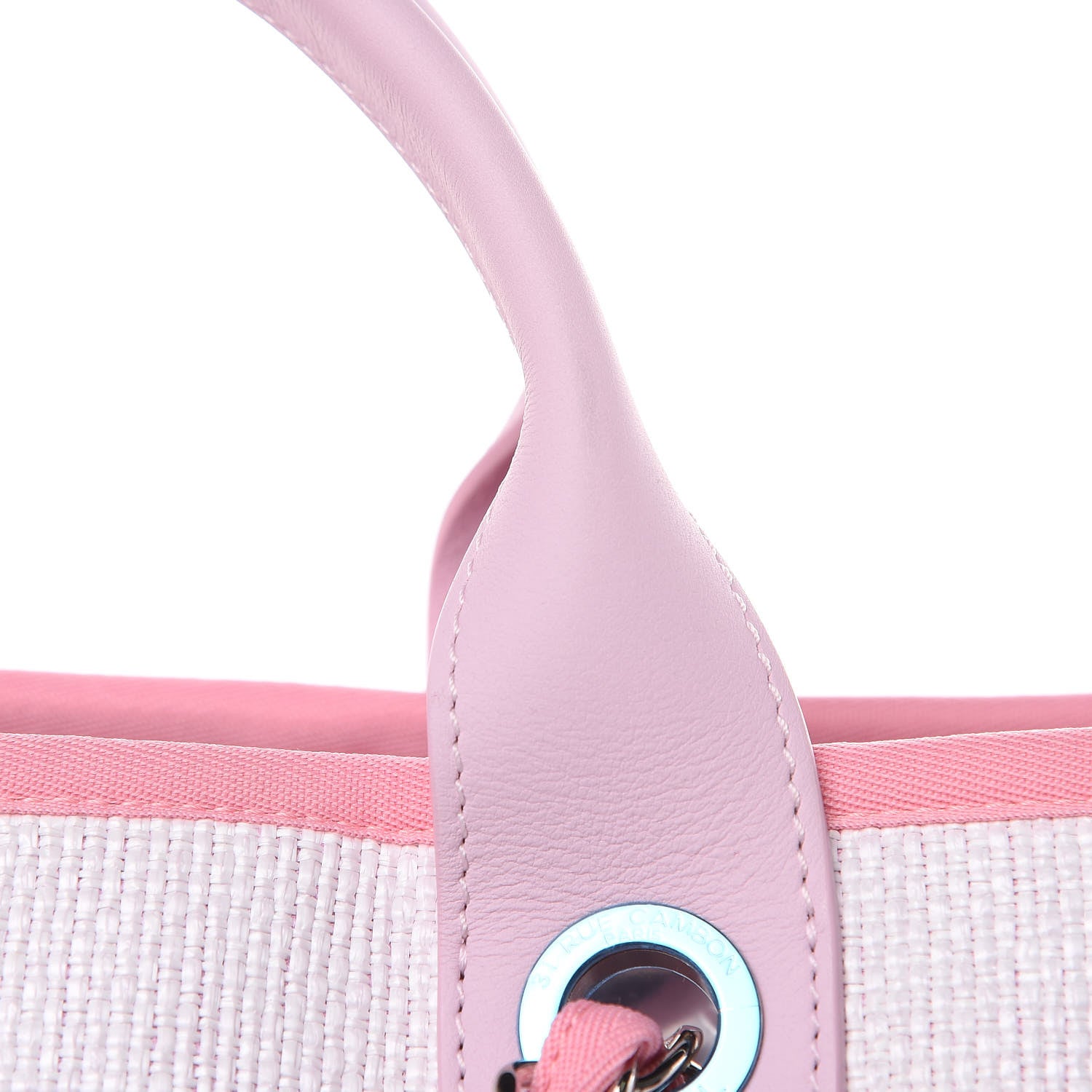 Chanel Woven Straw Raffia Large Deauville Tote Pink 11 of 11