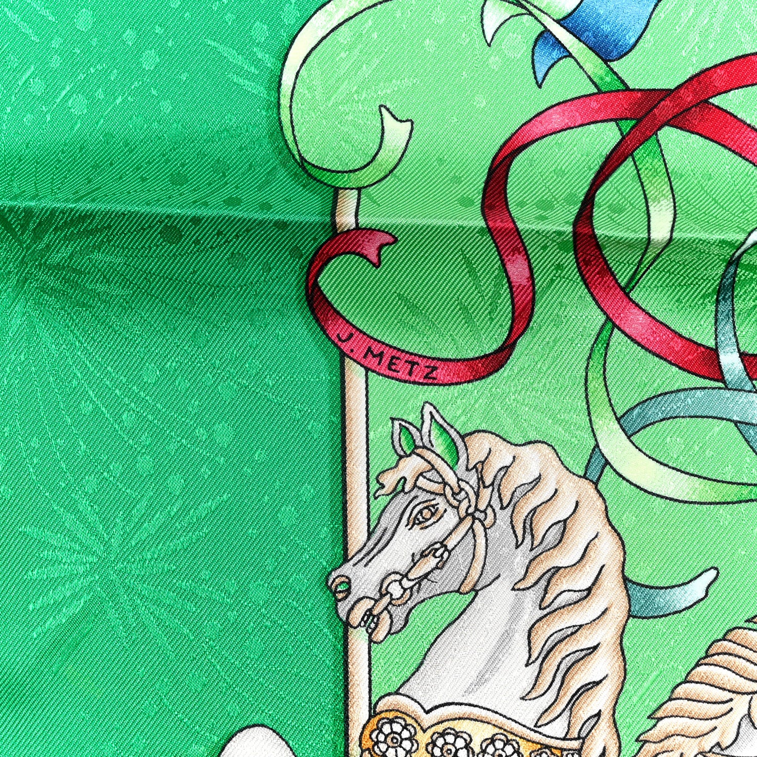 Hermes Silk Luna Park Scarf 90 Menthe Pistache 5 of 6
