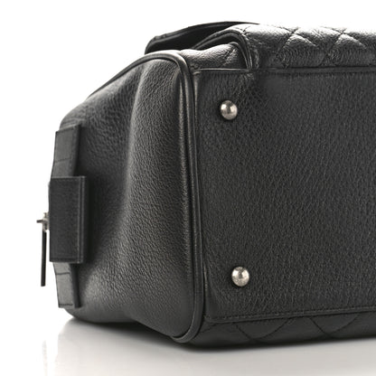 Chanel Grained Calfskin Quilted Large Casual Pocket Bowling Bag Black 8 of 9