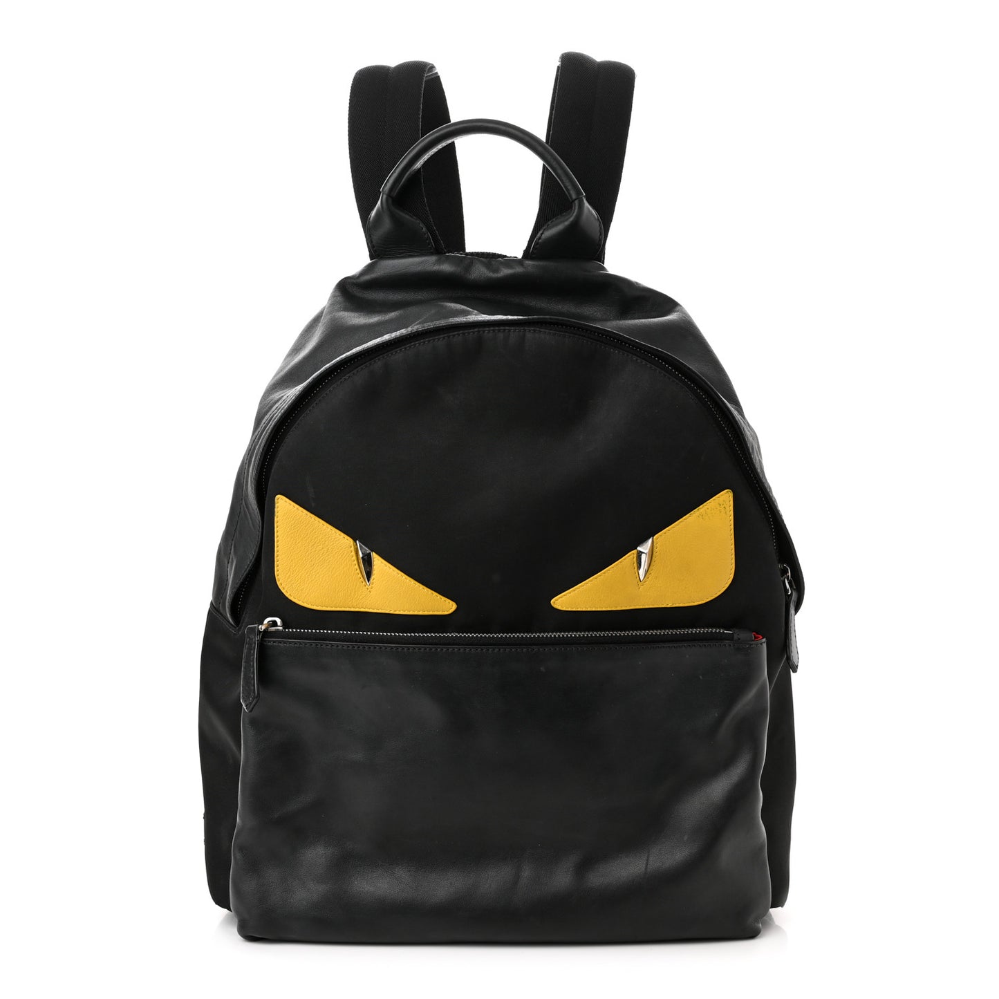 Nylon Vitello Liberty Vitello Dolce Monster Eyes Rounded Backpack Black Sunflower