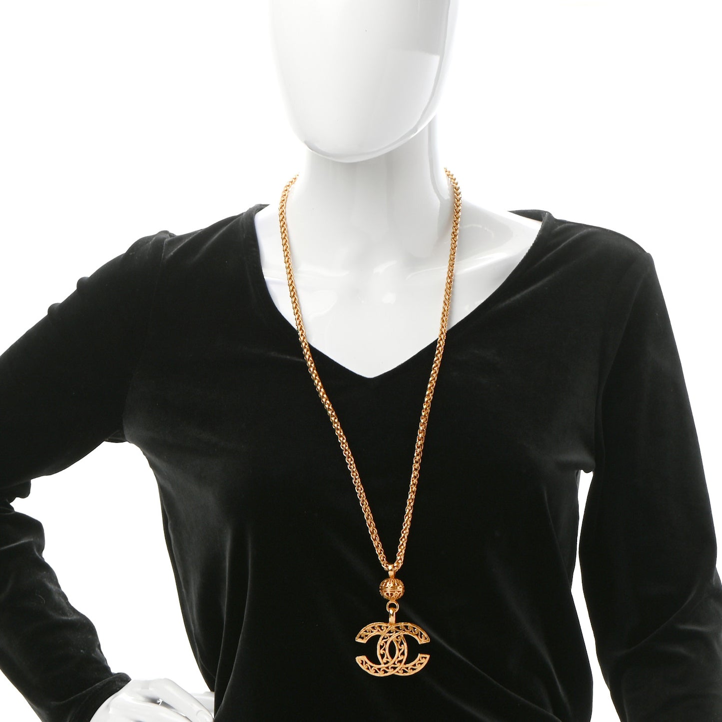 Chain CC Long Necklace Gold