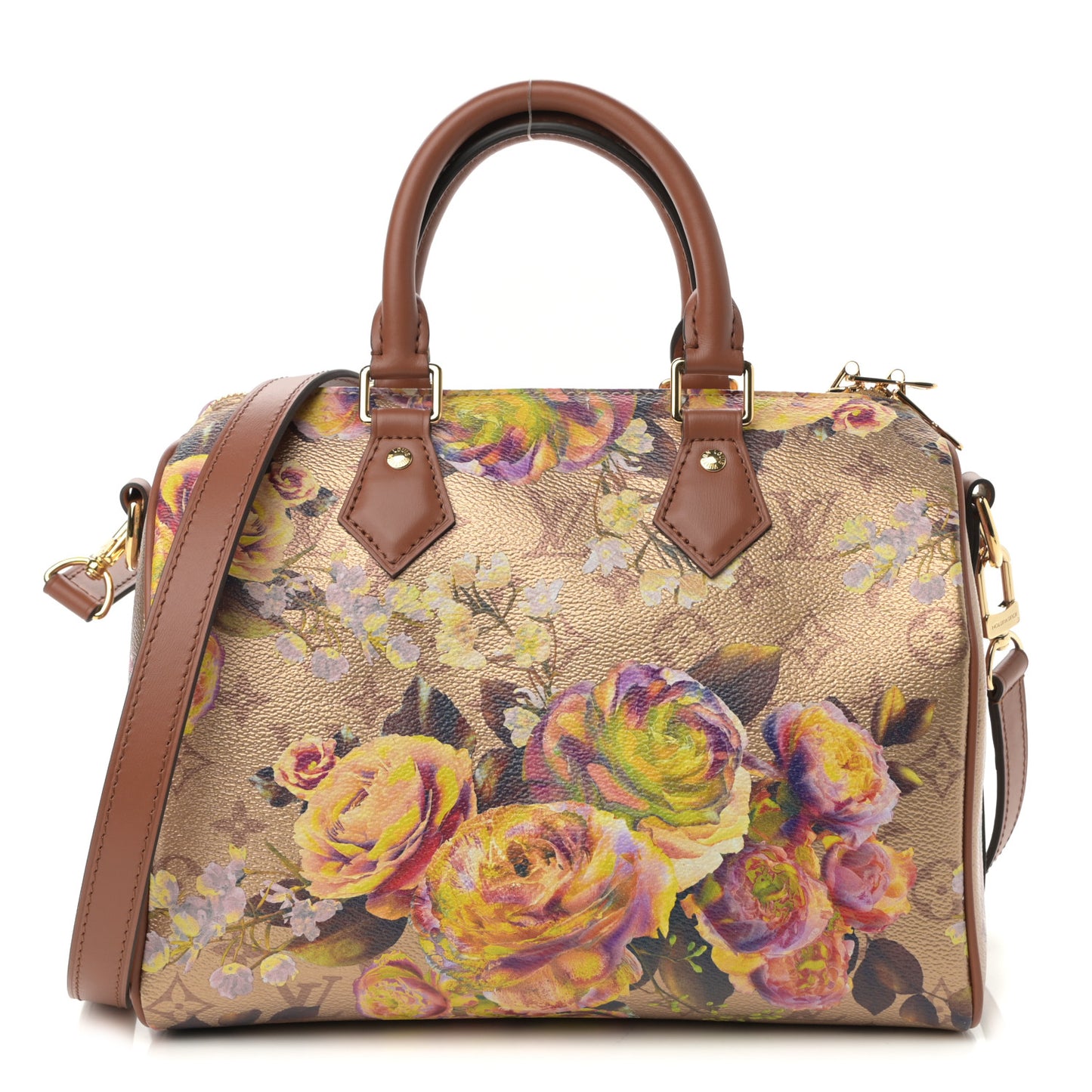 Metallic Monogram LV Garden Speedy Bandouliere 25 Gold