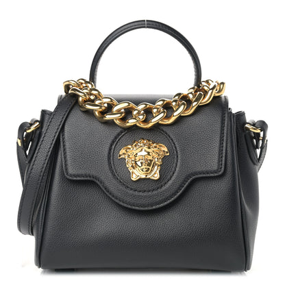 Versace Grained Calfskin Small La Medusa Top Handle Bag Black 1 of 11