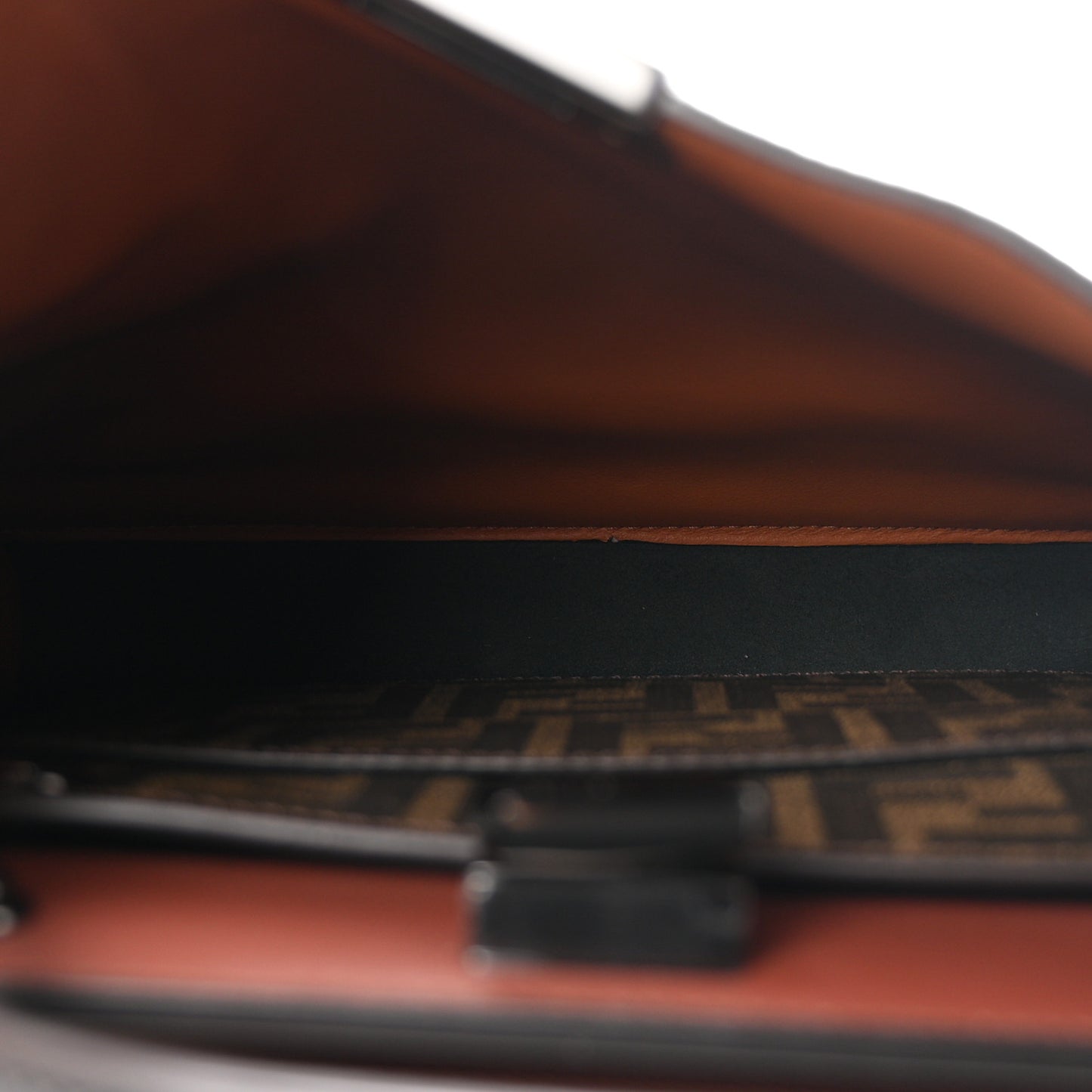 Cuoio Romano Vitello Cover Glazed Fabric Bi-Color FF 1974 Mini Peekaboo I SEE U Satchel Asfalto Praline Tobacco Moro