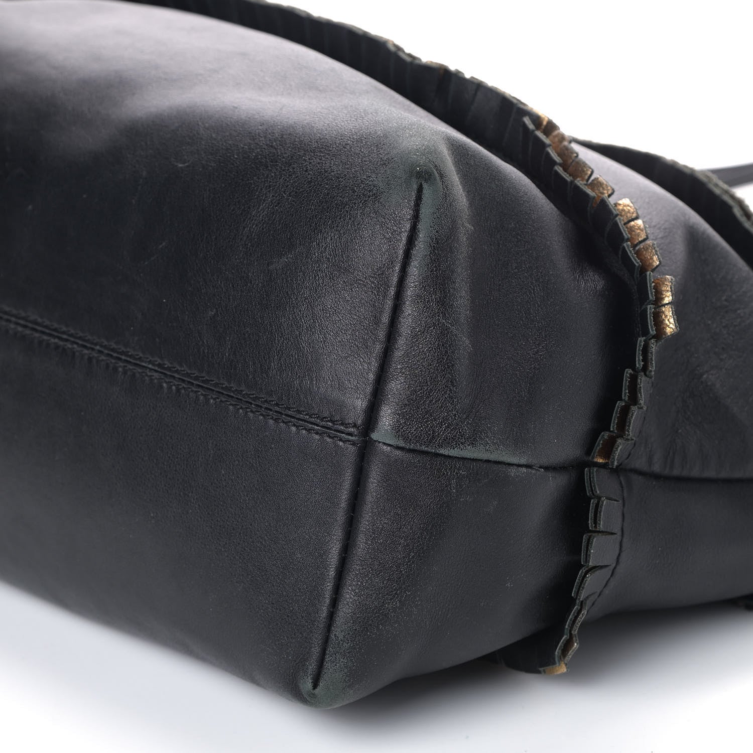 Fendi Calfskin Ruffle Roll Tote Black 7 of 7
