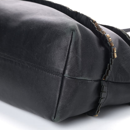 Fendi Calfskin Ruffle Roll Tote Black 7 of 7