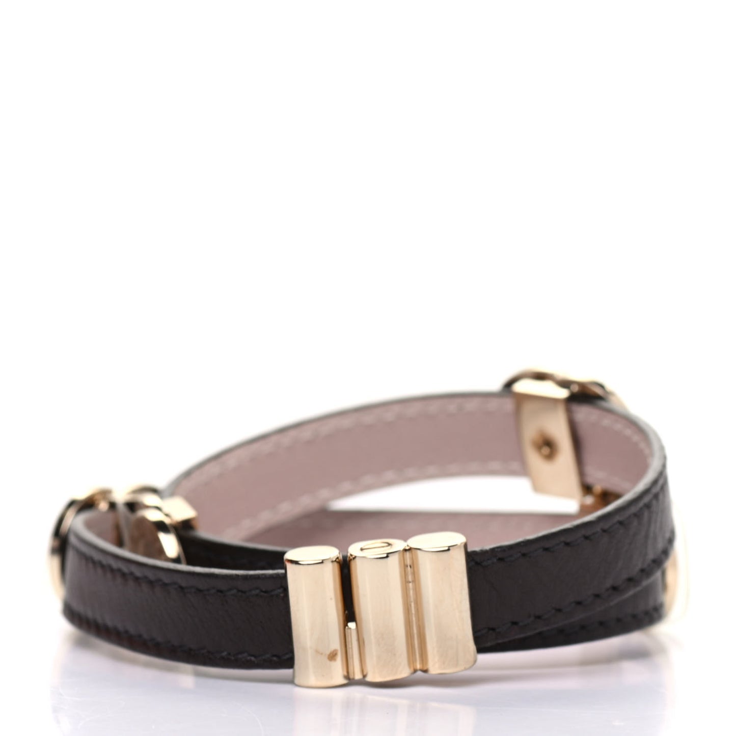 Calfskin Double Coiled Bracelet Dark Brown