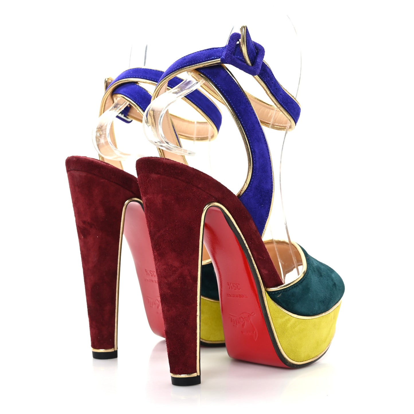 Veau Velours Plaform Sandals 35.5 Gold Multicolor