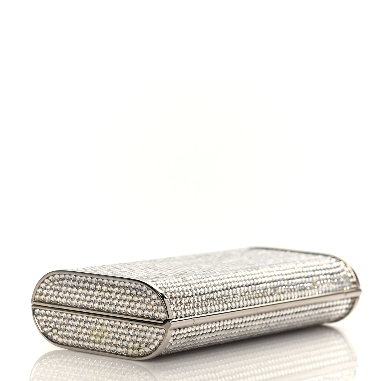 Swarovski Crystal Minaudiere Clutch Silver