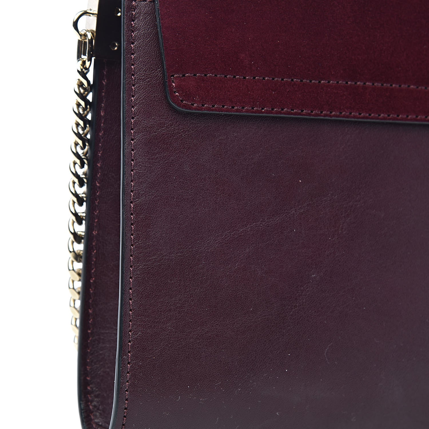 Chloe Suede Calfskin Faye Clutch Dark Purple 9 of 10