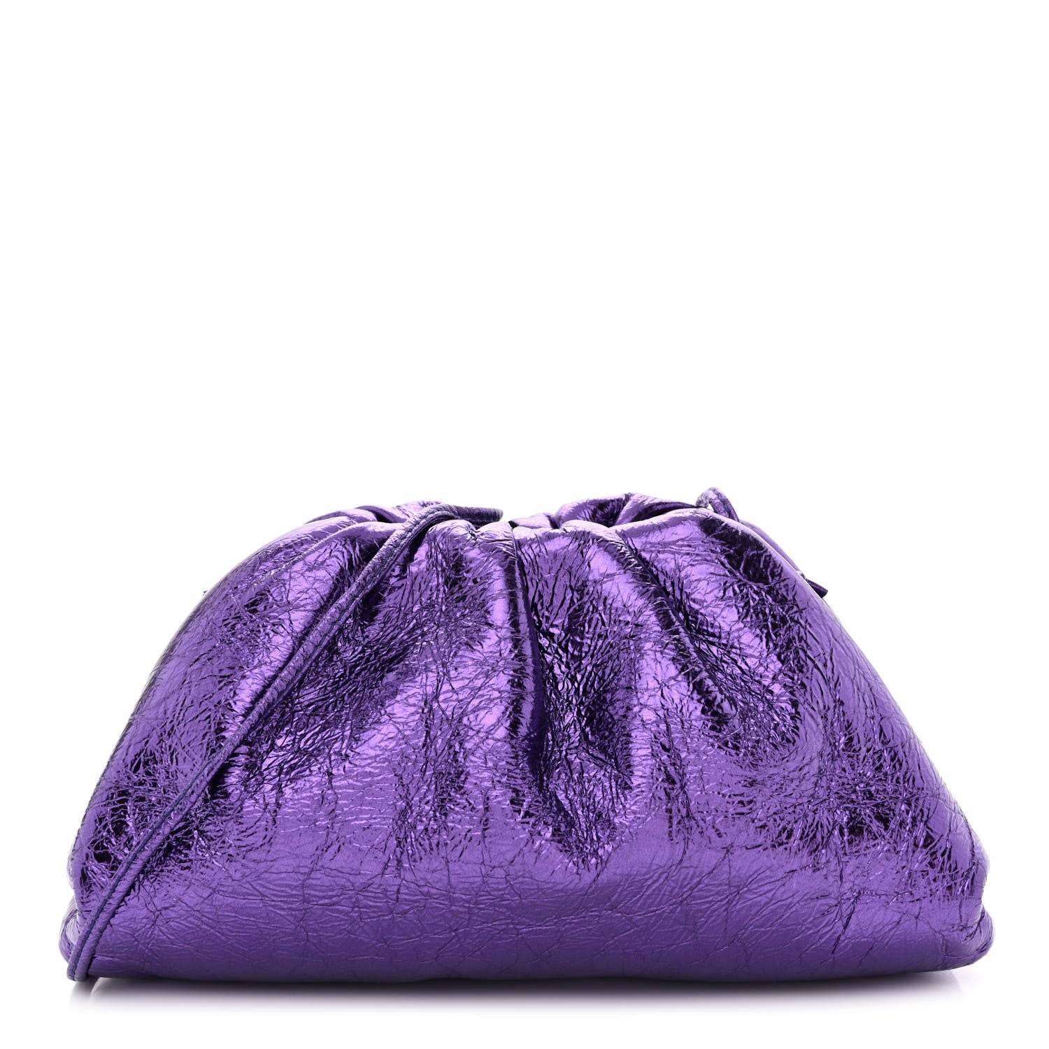 Bottega Veneta Metallic Crinkled Lambskin The Mini Pouch Viola 1 of 10