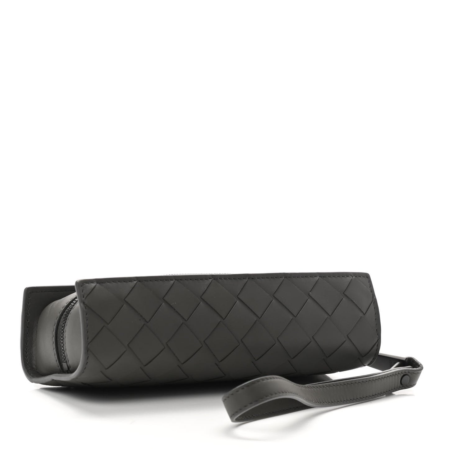 Nappa Maxi Intreccio Wristlet Pouch Graphite