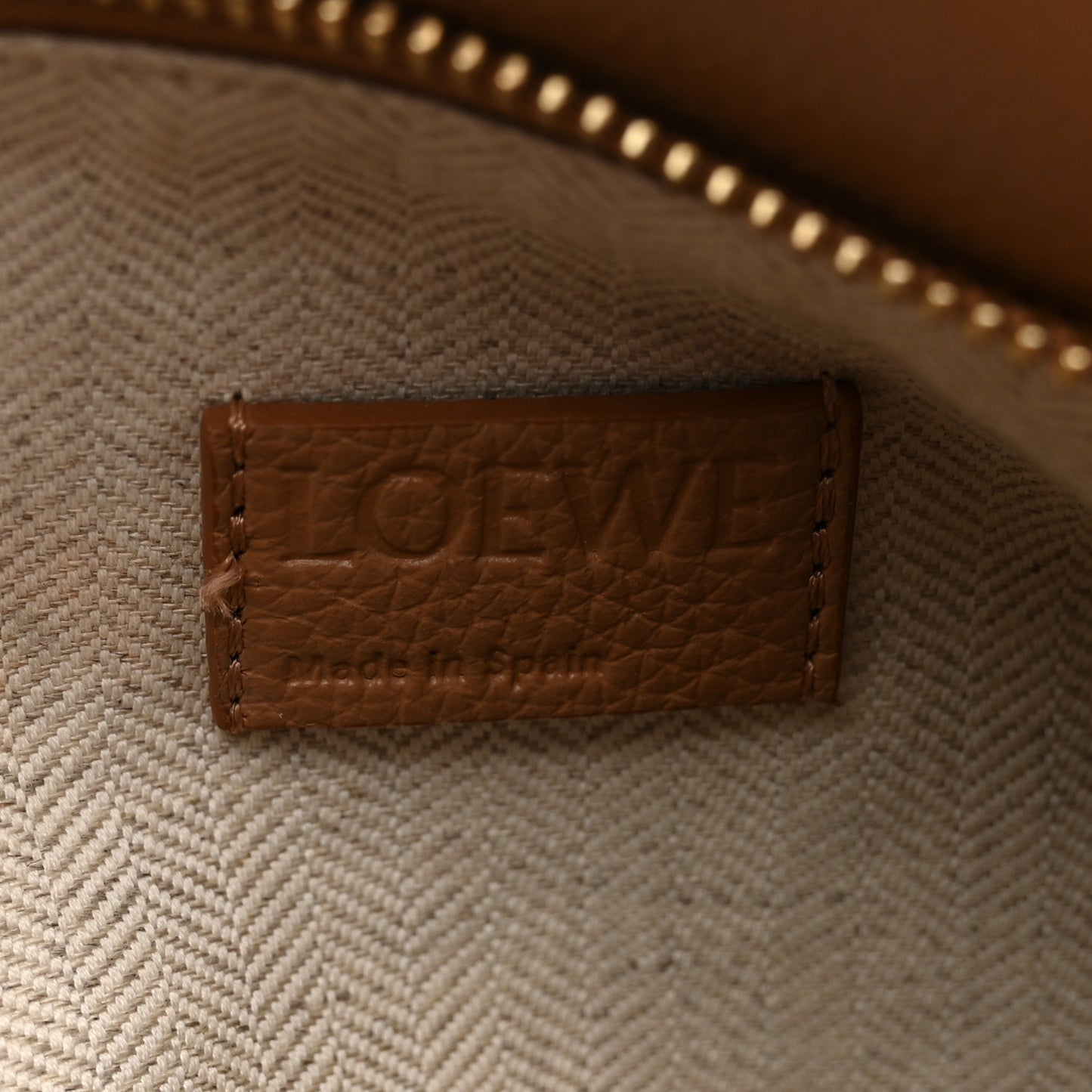 Grained Calfskin Small Puzzle Edge Bag Toffee