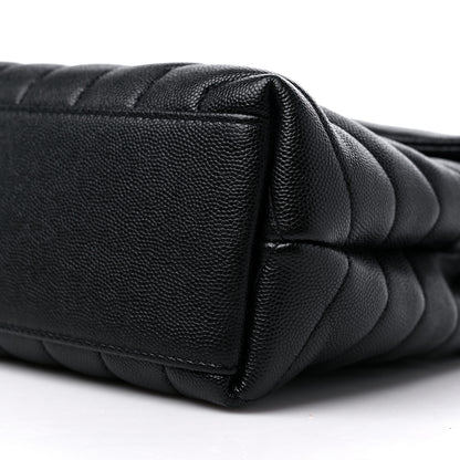 Saint Laurent Grain de Poudre Calfskin Y Quilted Monogram Small Loulou Chain Satchel Black 10 of 10