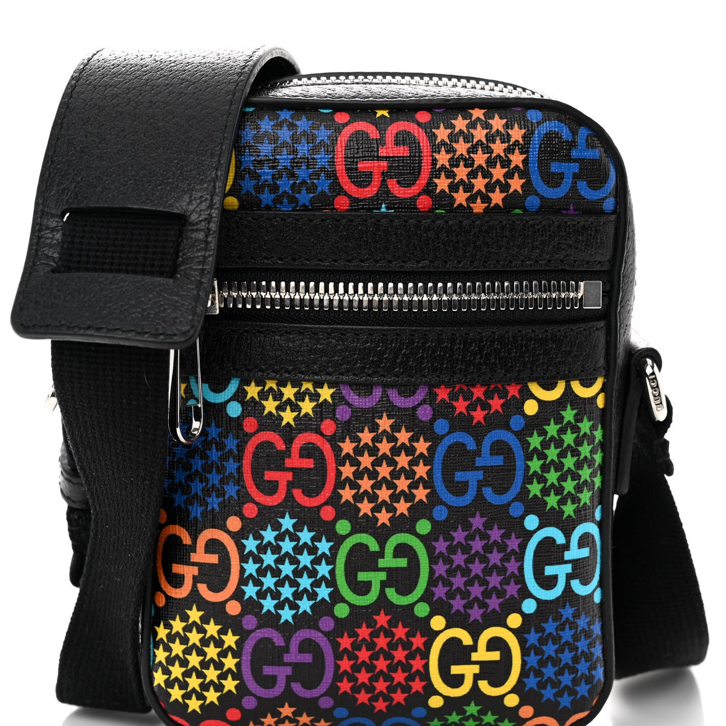 GG Supreme Monogram Psychedelic Messenger Bag Black
