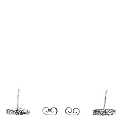Gucci Sterling Silver Textured Interlocking G Stud Earrings 3 of 4