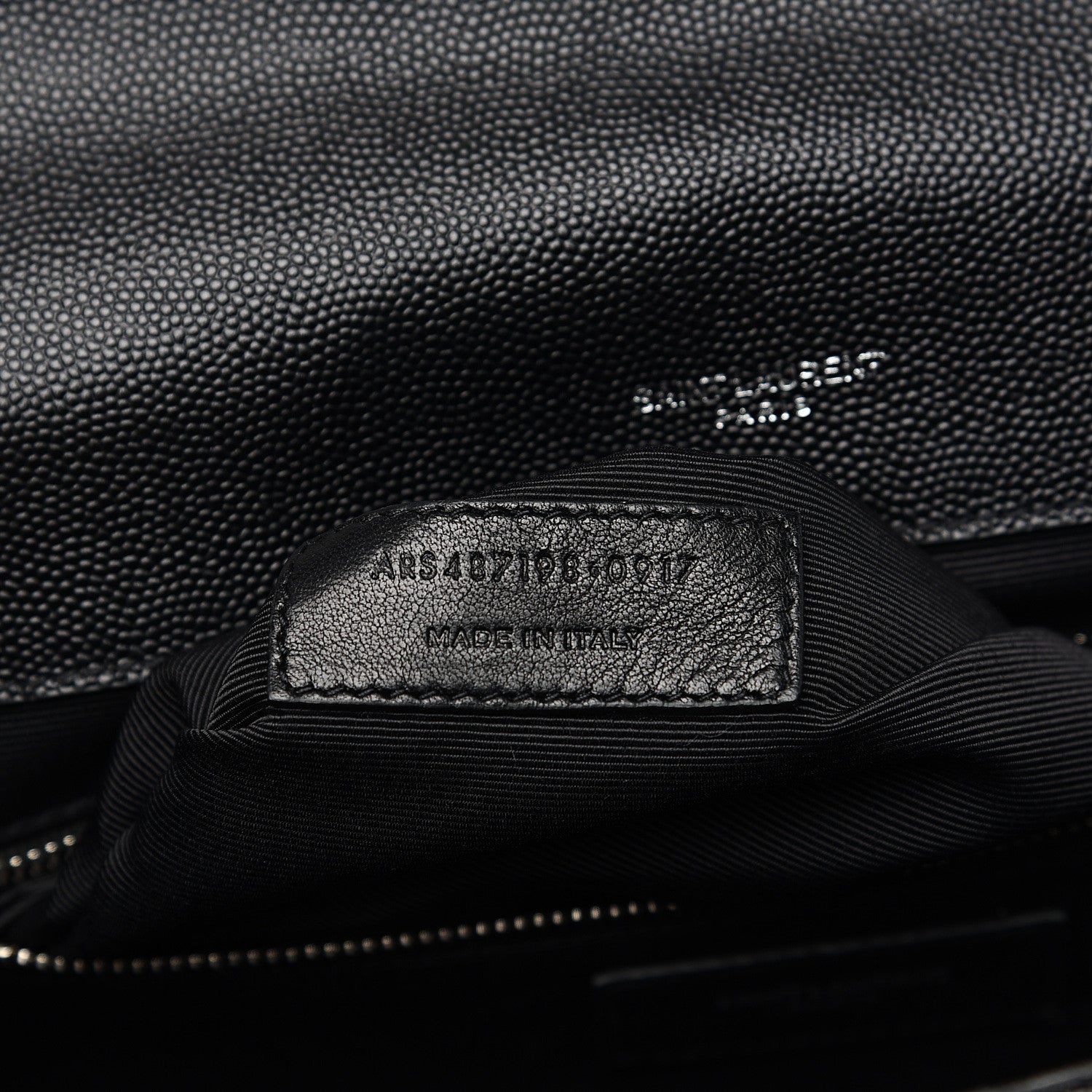 Saint Laurent Grain De Poudre Textured Mixed Matelasse Large Triquilt Monogram Satchel Black 7 of 12