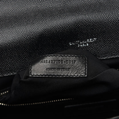 Saint Laurent Grain De Poudre Textured Mixed Matelasse Large Triquilt Monogram Satchel Black 7 of 12