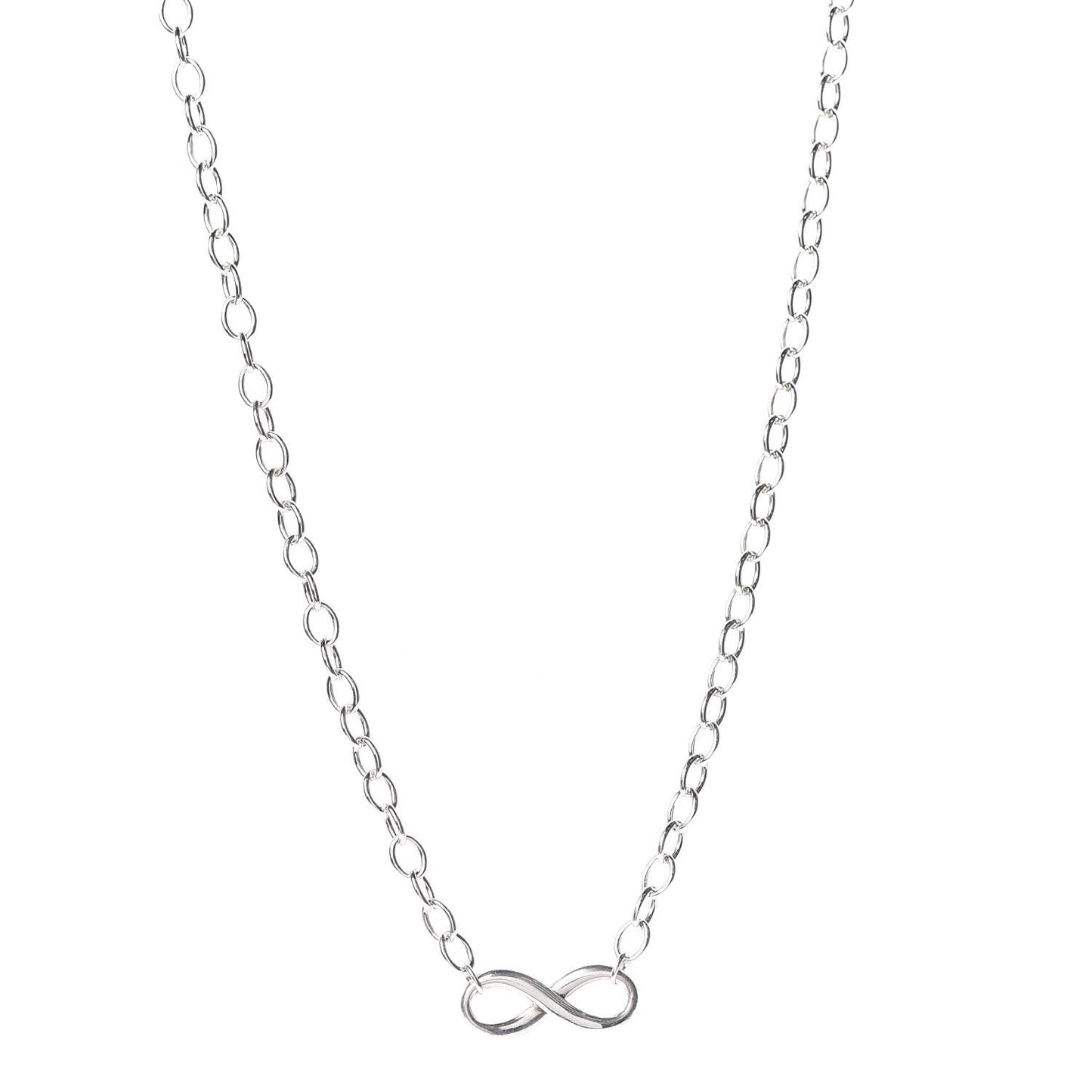 Sterling Silver Narrow Infinity Link Necklace