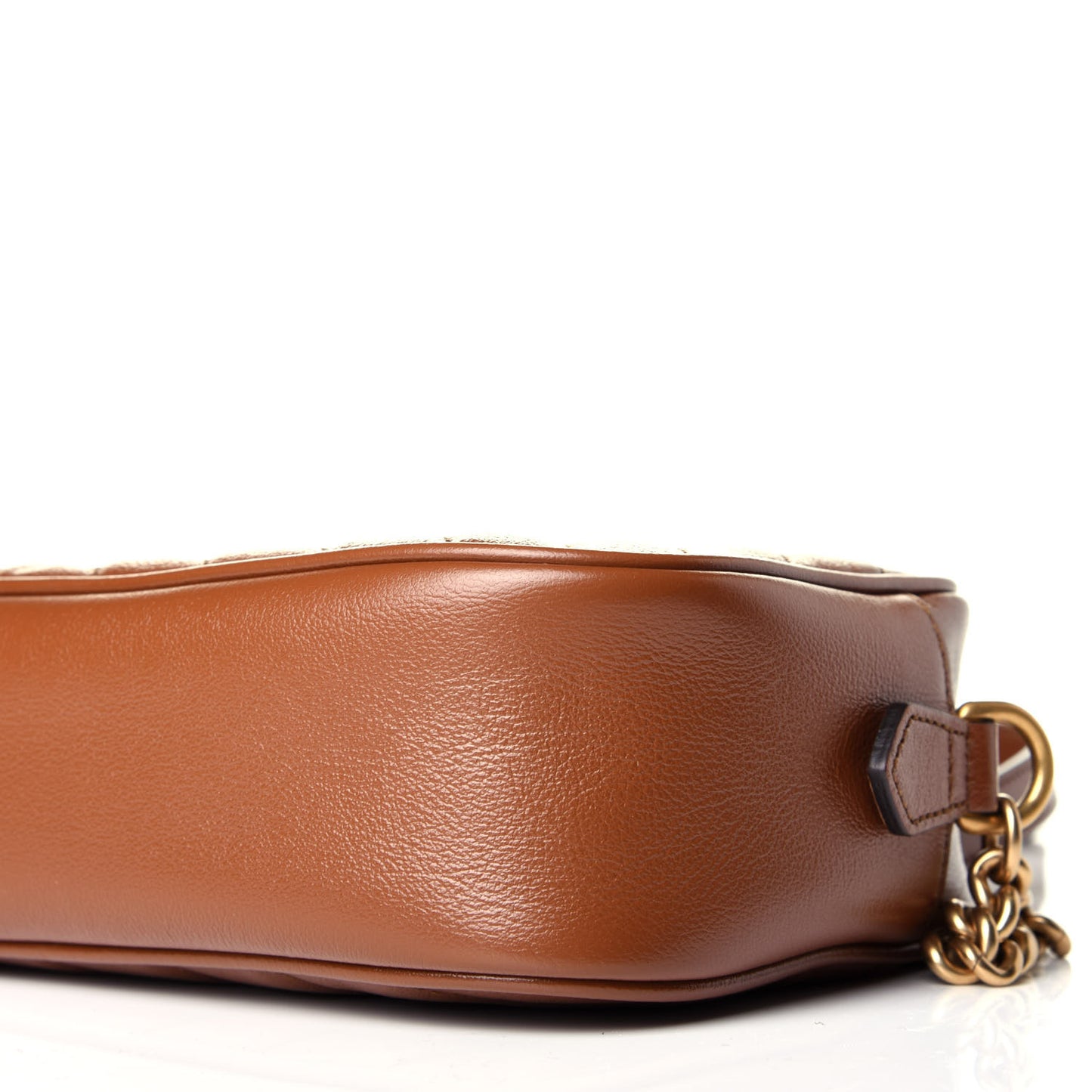 Glazed Calfskin Matelasse Diagonal Small GG Marmont Chain Shoulder Bag Cuir