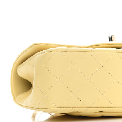 Chanel Lambskin Quilted Mini Top Handle Rectangular Flap Yellow 7 of 8