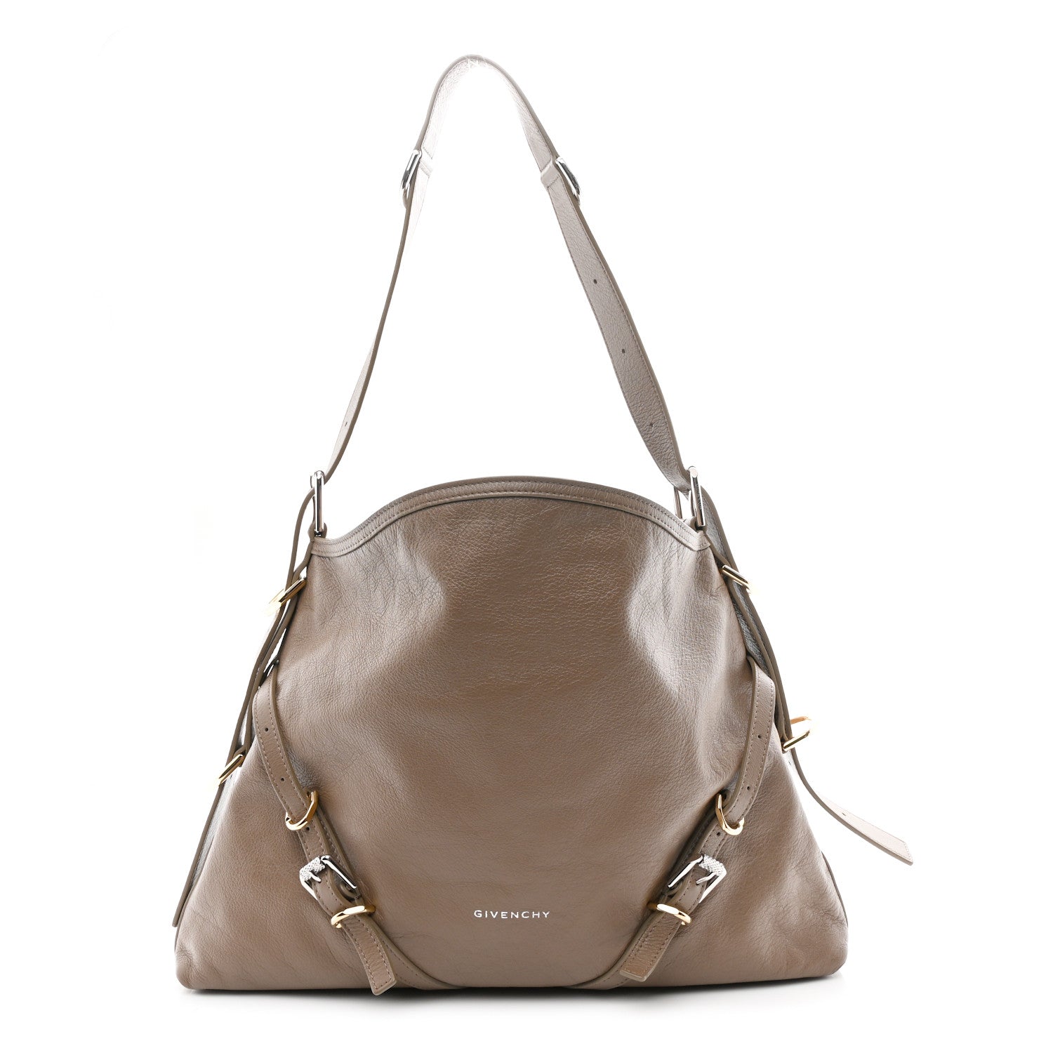 Givenchy Tumbled Calfskin Medium Voyou Bag Taupe 1 of 10