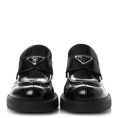 Prada Vernice Triangle 50mm Loafers 39 Black 3 of 11