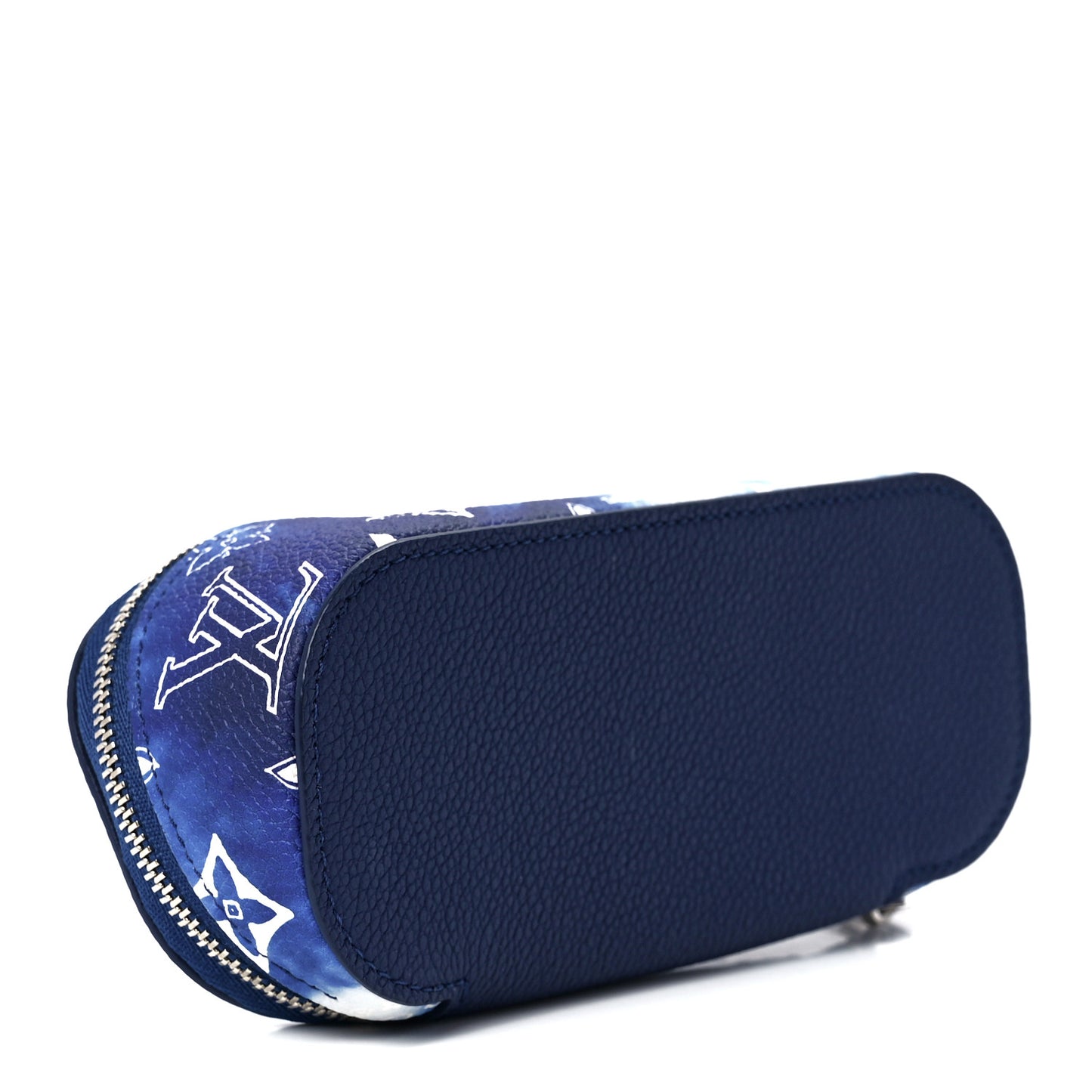 Cowhide Monogram Bandana Sunglasses Case GM Blue White