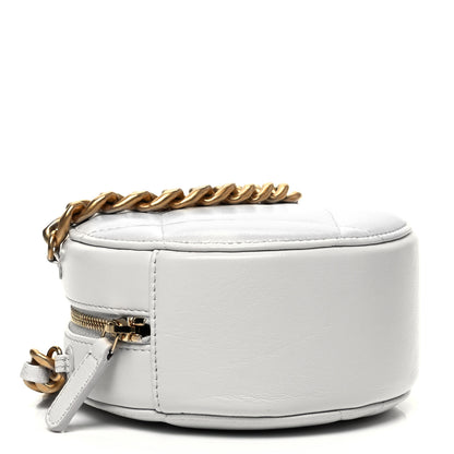 Chanel Goatskin Quilted Chanel 19 Round Clutch With Chain White 4 of 9