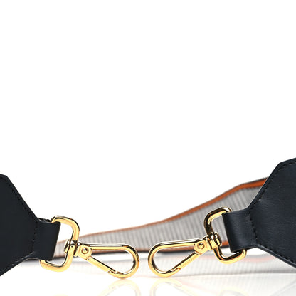 Fendi Cannete Ribbon Poly Vitello Century Logo Adjustable Strap You White Brandy Black 3 of 5