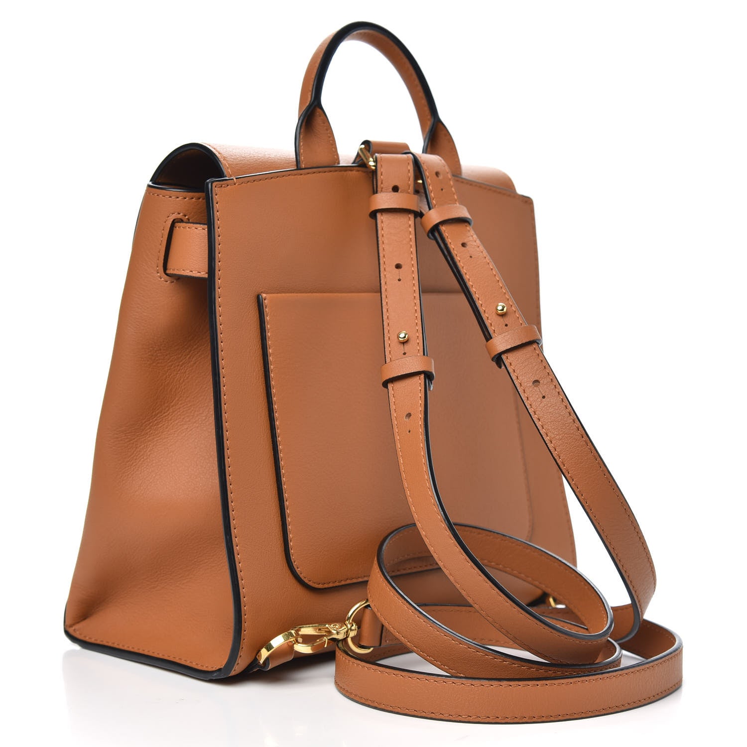 MCM Calfskin Essential Visetos Small Backpack Cognac 3 of 10