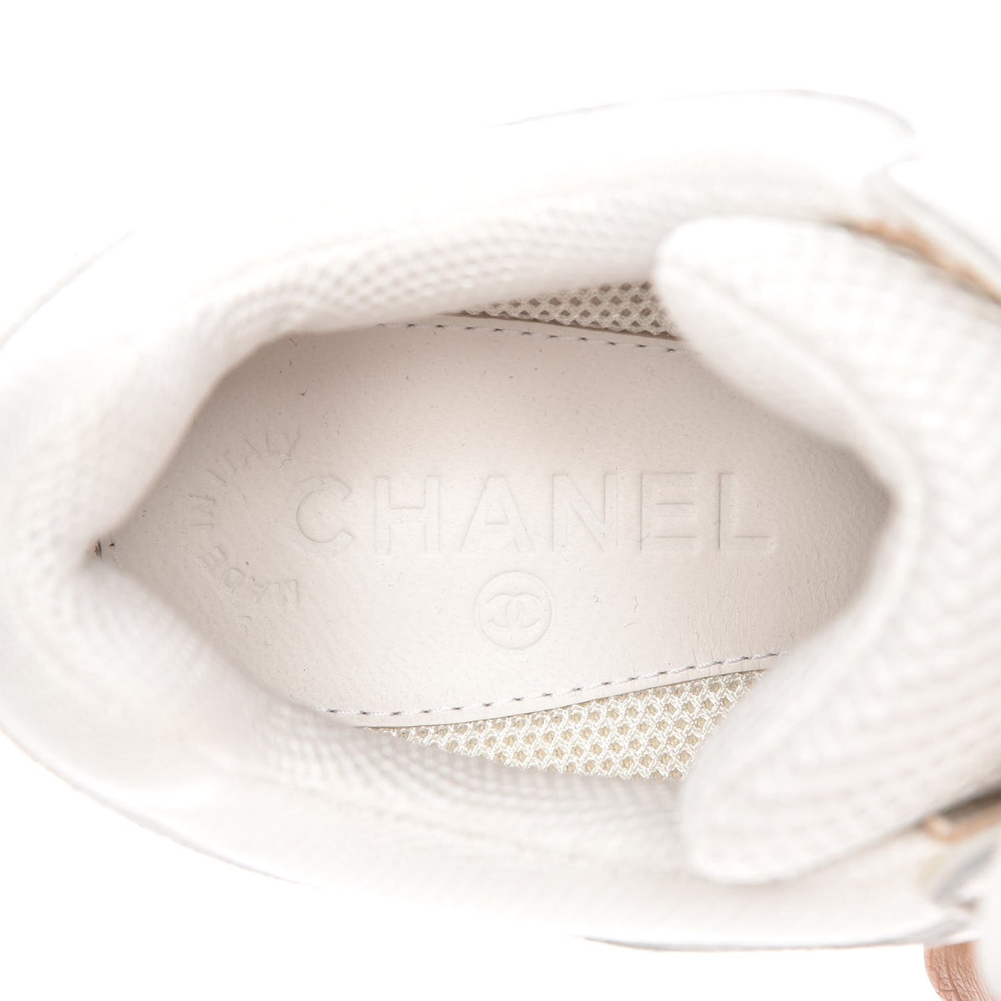 Suede Calfskin CC Sneakers 40.5 White Pink Green