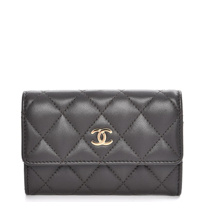 Chanel Lambskin Quilted Card Holder Grey 1 of 8