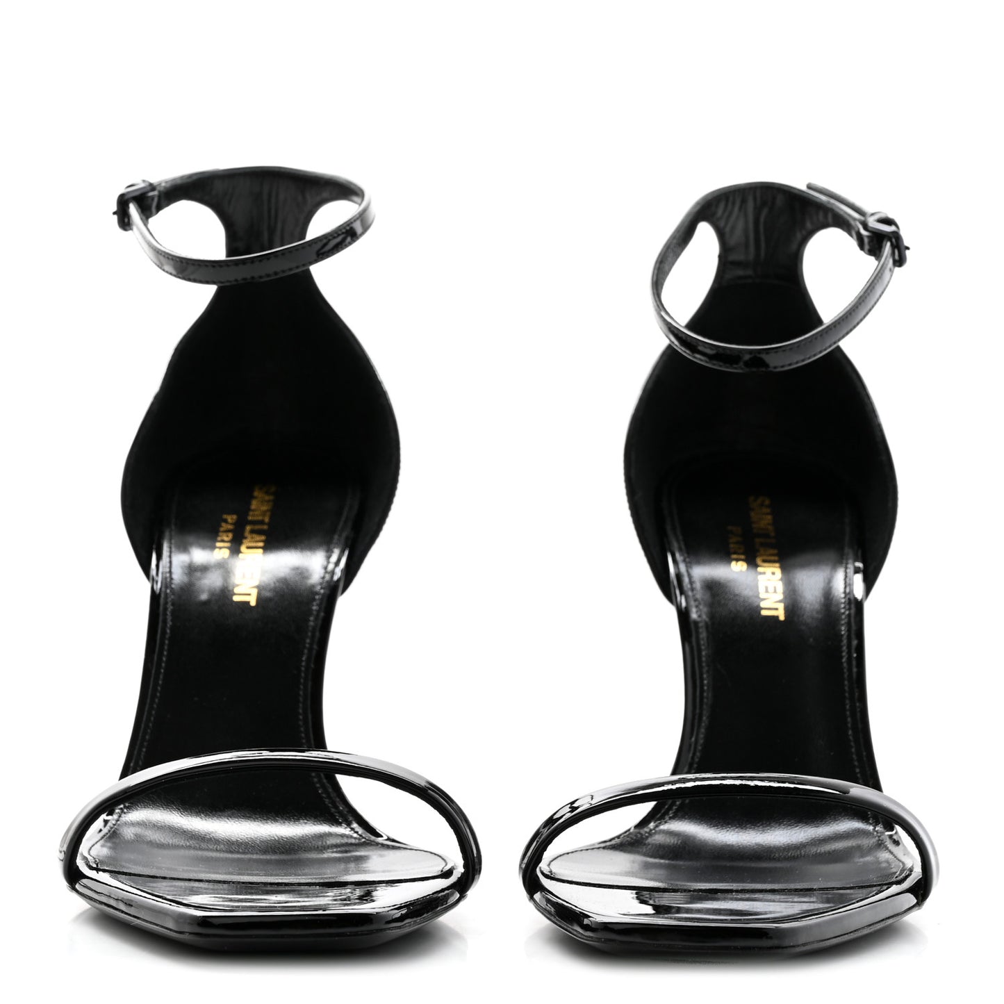 Patent Calfskin Opyum 85 Sandals 38.5 Black