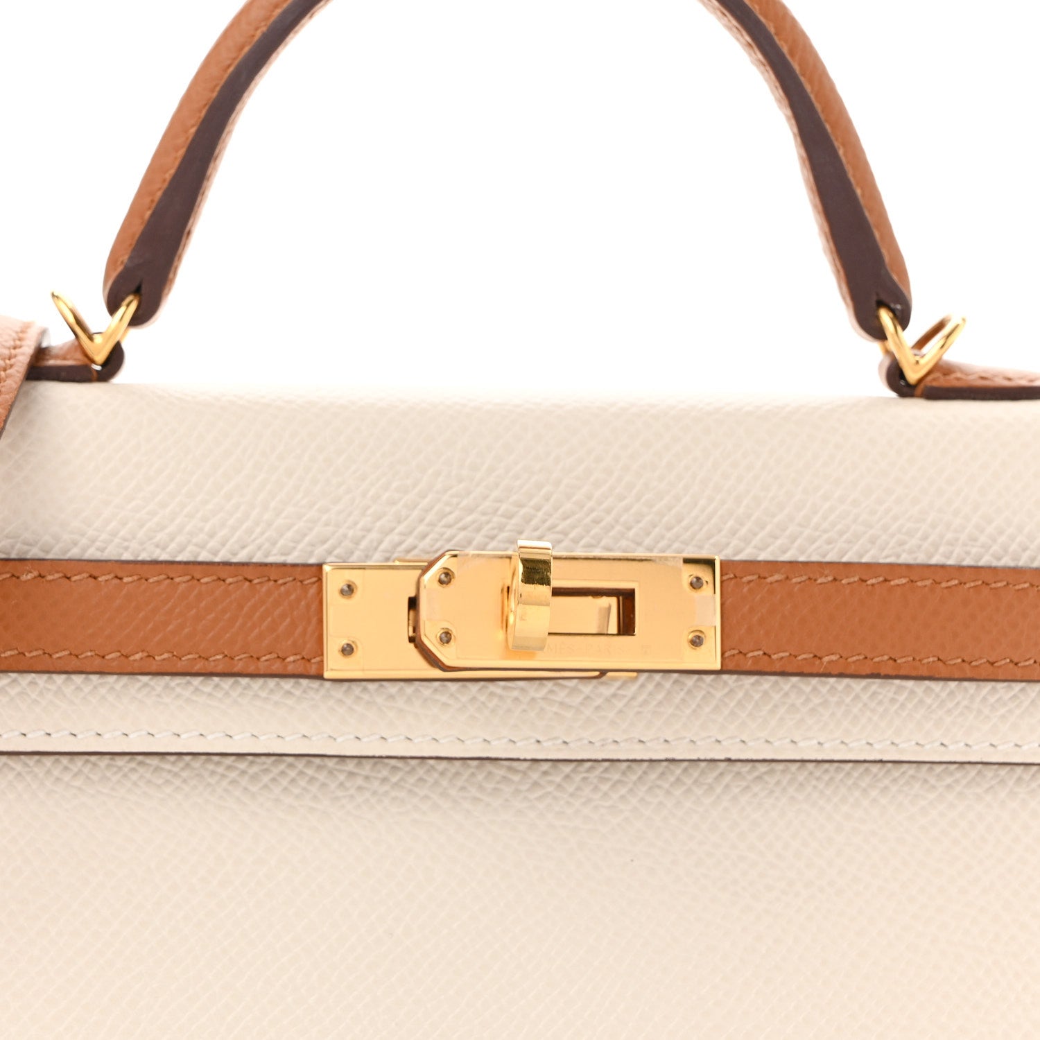 Hermes Epsom Horseshoe Mini Kelly Sellier 20 Craie Gold 8 of 14