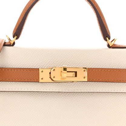 Hermes Epsom Horseshoe Mini Kelly Sellier 20 Craie Gold 8 of 14
