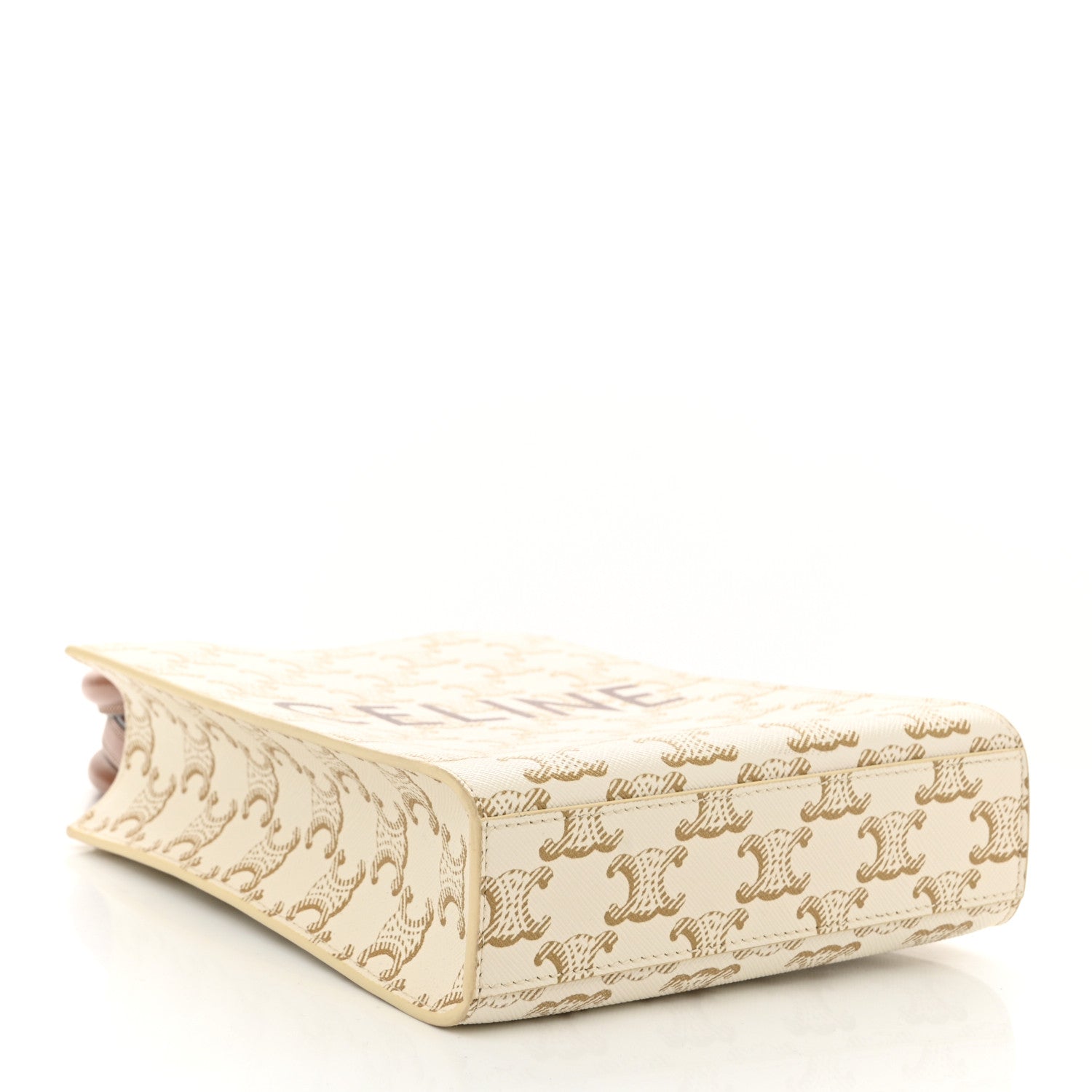 Celine Triomphe Canvas Calfskin Mini Vertical Cabas White 1728252