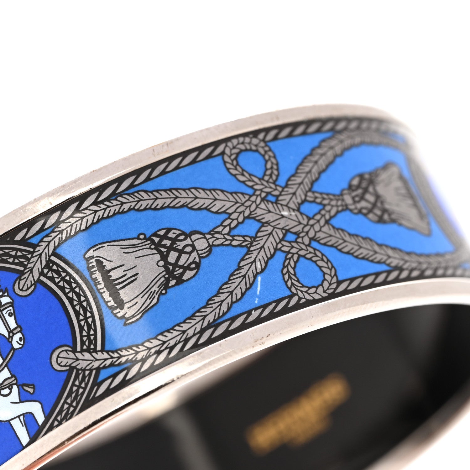 Hermes Enamel Printed Wide Grand Apparat Bracelet 70 1848316