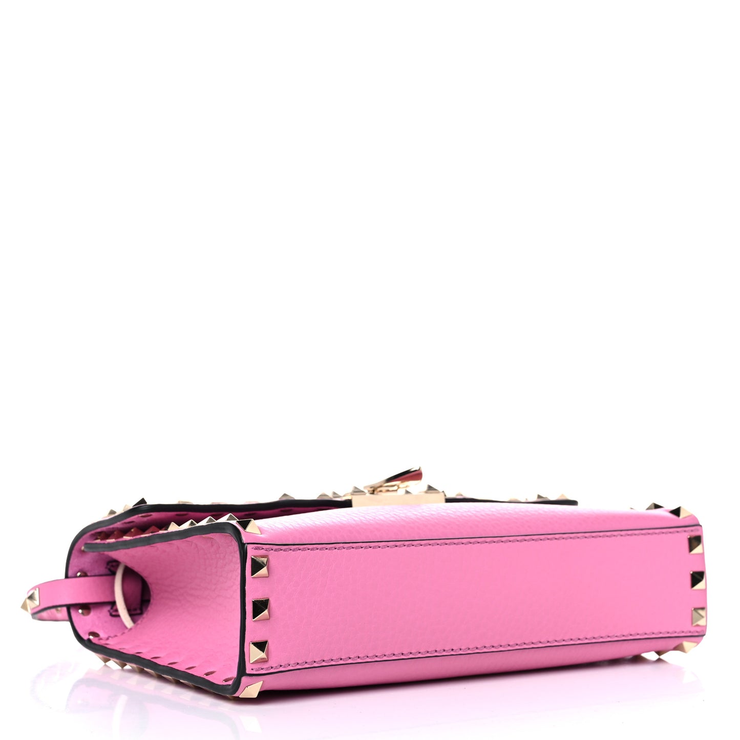 Pebbled Calfskin Medium Rockstud Flip Lock Crossbody Bag Dawn Pink