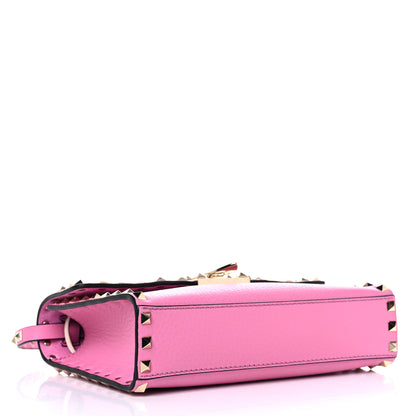 Valentino Garavani Pebbled Calfskin Medium Rockstud Flip Lock Crossbody Bag Dawn Pink 3 of 7