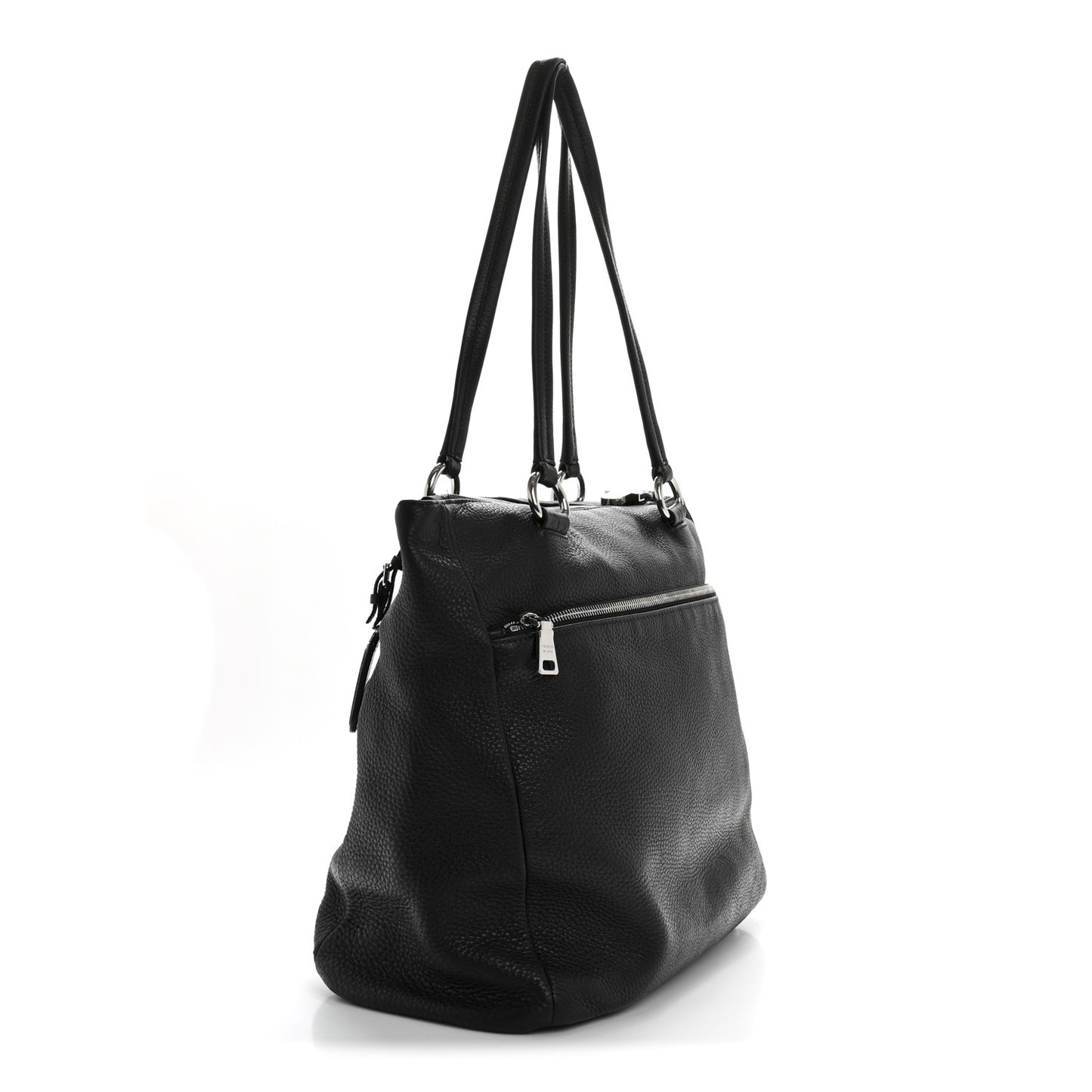 Vitello Daino Shopping Tote Black