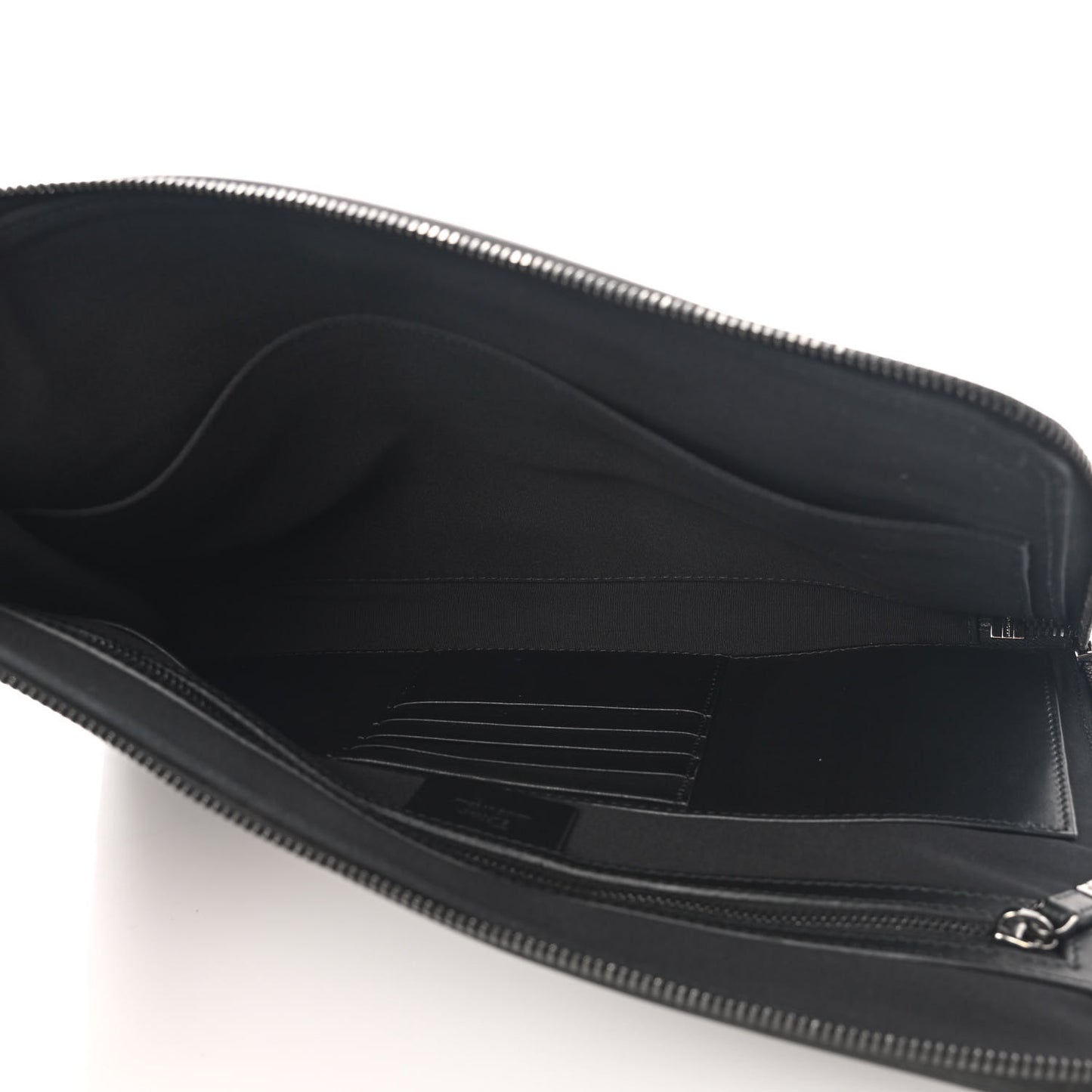 HOMME Calfskin Ribbed Document Holder Black