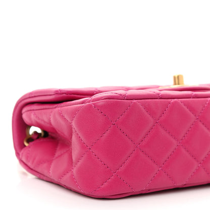 Chanel Lambskin Quilted Mini Rectangular Pearl Crush Flap Fuchsia 9 of 11