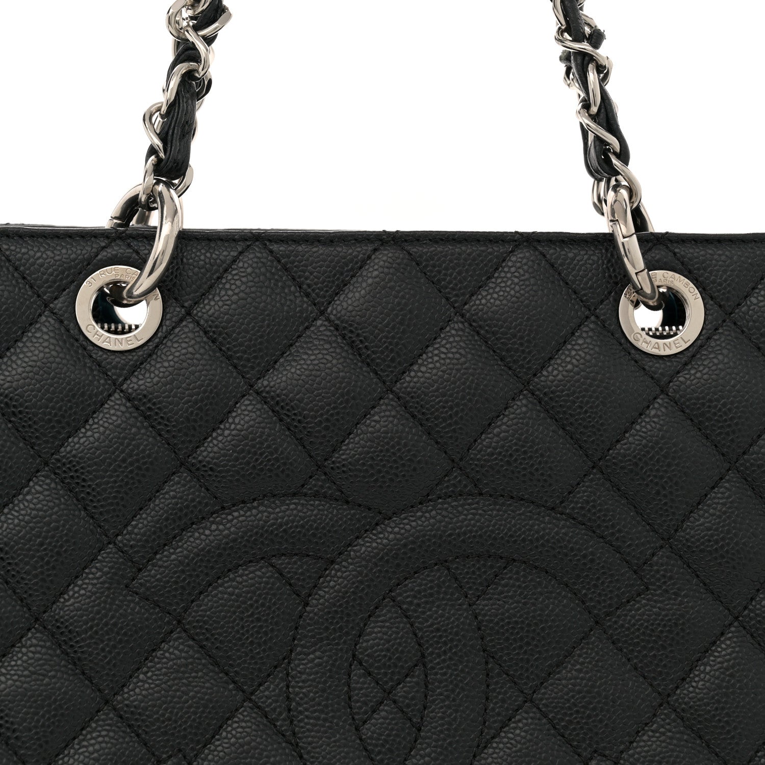 Chanel Caviar Quilted Grand Shopping Tote GST Black 8 of 13
