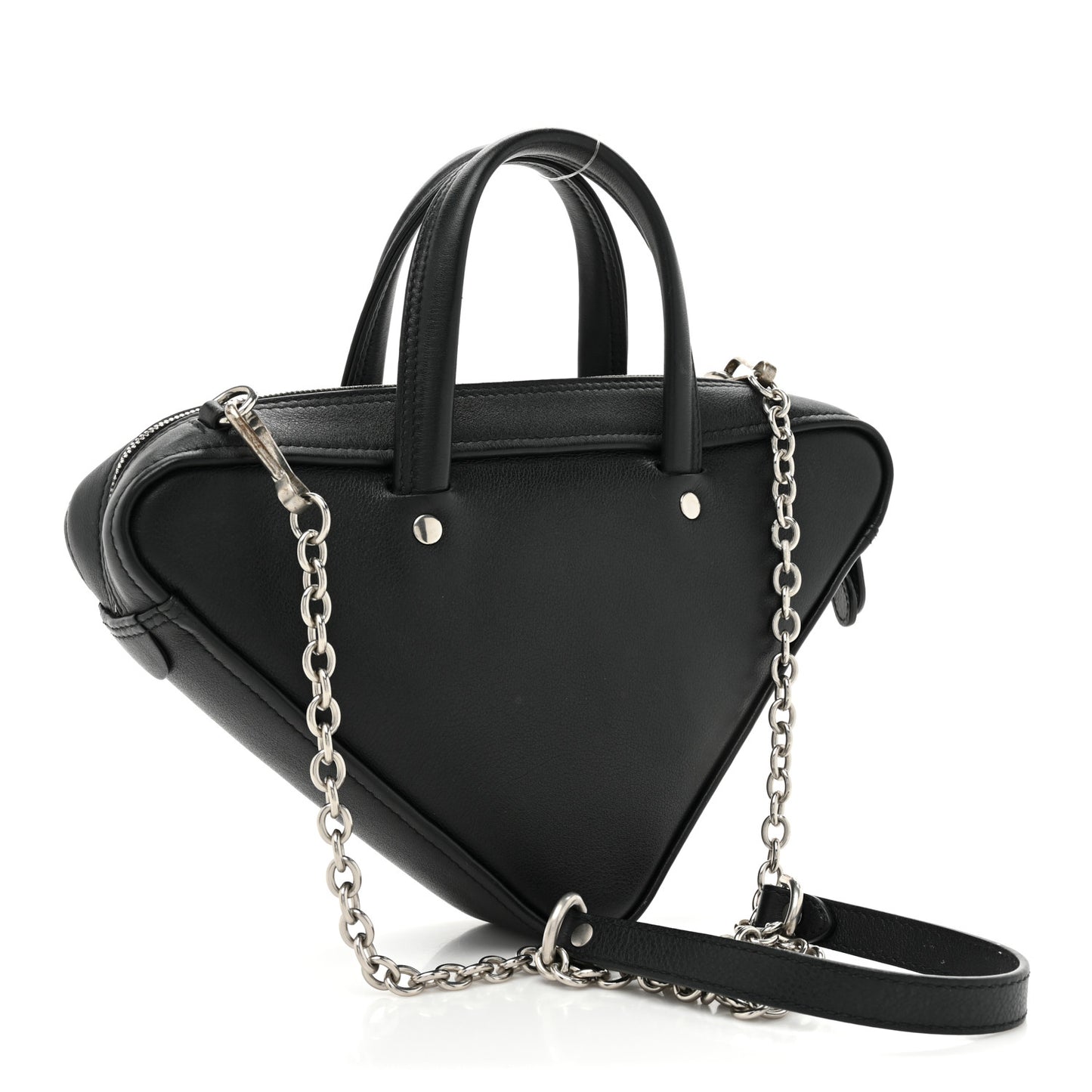 Calfskin XS Triangle Chain Duffle Black