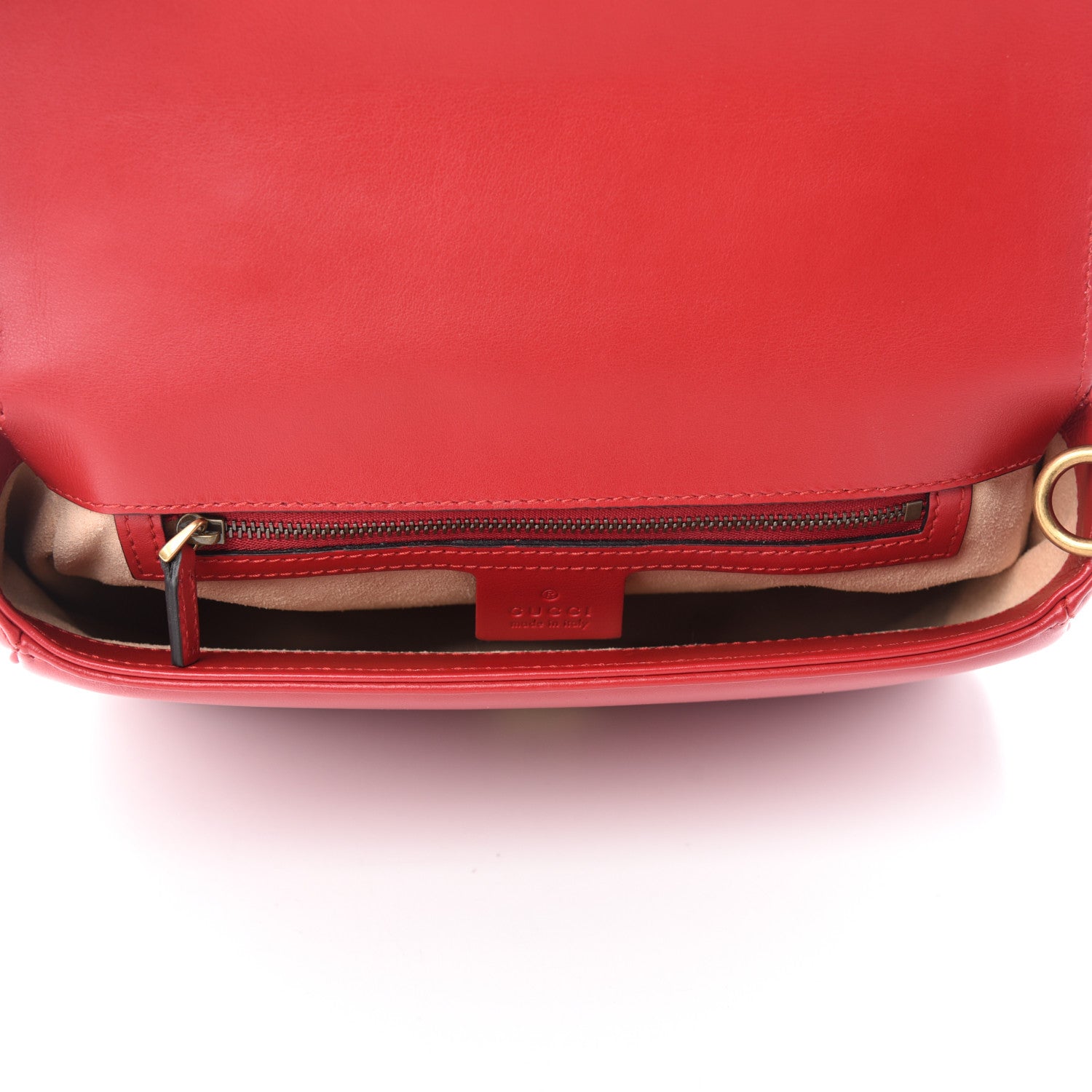 Gucci Calfskin Matelasse Small GG Marmont Top Handle Shoulder Bag Hibiscus Red 5 of 10