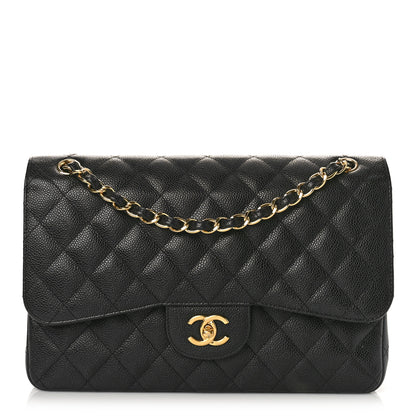 Chanel Caviar Quilted Jumbo Double Flap Black 1 of 9